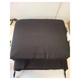 Pillow Perfect Fresco Solid Indoor/Outdoor One Piece Chair Cushion Deep Seat, Weather and Fade Resistant, Square Corner - 36.5" x 18", Black