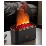 Essential Oil Diffuser, Flame Air Aromatherapy Diffuser, 7 Color Changing Light, Aromatherapy Humidifier with Auto Shut-Off for Home, Bedroom, Yoga, Spa(Black)