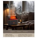 Essential Oil Diffuser, Flame Air Aromatherapy Diffuser, 7 Color Changing Light, Aromatherapy Humidifier with Auto Shut-Off for Home, Bedroom, Yoga, Spa(Black)
