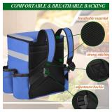 ZFZGFRCS Food Delivery Backpack Pizza Delivery Bag Insulated Delivery Bag with Cup Holders, Delivery Backpack with Support Boards for Bike Delivery, Food Delivery Bag for Carry HOT/COLD (Blue)