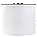 Set of 2 Pure White Linen Drum Lamp Shade 13\" Top x 13\" Bottom x 10\" High (Spider) Contemporary Lamp Shades for Table Lamps & Bedside Lamps Replacement Lampshade - GO&SO - Assembly is Required