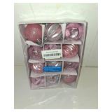 Christmas Tree Ball Ornaments, 12pcs 2.38 inch/6cm Shatterproof Christmas Balls with Hanging Rope for Pink Christmas Tree Decorations, Style C