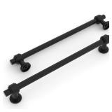 Amerdeco 10 Pack Matte Black Cabinet Pulls 10 Inch(254mm) Hole Center Drawer Pulls Cabinet Hardware Kitchen Cabinet Handles for Bathroom Dresser Pulls ZH0069