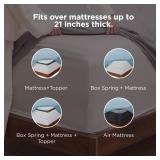 Bedsure Deep Pocket Queen Sheets Set - Fits Mattresses Up to 21 Inches Thick - 4 Piece GentleSoft Bed Sheets, Moisture Wicking, Soft & Cooling Bedsheet & Pillowcases, Easy & Secure Fit, Mineral Blue