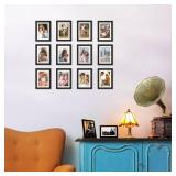 upsimples 4x6 Picture Frame Set of 10, Display Pictures 3.5x5 with Mat or 4x6 Without, Multi Photo Frames Collage for Wall or Tabletop Display, Black