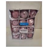 Christmas Tree Ball Ornaments, 12pcs 2.38 inch/6cm Shatterproof Christmas Balls with Hanging Rope for Pink Christmas Tree Decorations, Style C