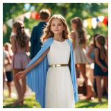 VZQI Virgin Mary Biblical Robe for Girls - Blue Bible Costume Set for Kids Halloween