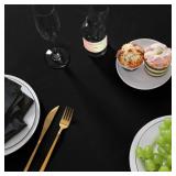 luccido 6 Pack Rectangle Tablecloth 90 x 132 Inches Black Table Cloth Stain and Wrinkle Resistant Washable Polyester Fabric Table Cover for Party, Wedding and Banquet Decoration
