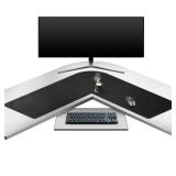 Mydours L-Shape Desk Pad, (38"+38) x 13" Large PU Leather Corner Desk Mat Blotter, XXL Large Waterproof Gaming Mouse Pad, Desktop Protector for Computer Keyboard Home Office (Black)