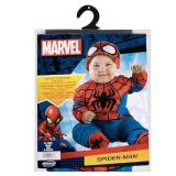 MARVEL Spider-Man Official Infant Halloween Costume - Premium Quality Minky Fabric Jumpsuit and Non-Slip Booties (6-12 months)
