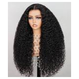 Megalook hair Glueless Wigs Human Hair Pre Plucked Pre Cut HD Lace 6x5 Closure Curly Human Hair Wig Deep Wave Lace Front Wigs Human Hair Pre Bleached Deep Wave Wig 26 Inch