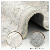 Washable Runner Rug 2x6 | Non Slip Rug Runners for Hallways, Entryways, Kitchens, Bathrooms, Bedrooms | Ultra-Soft Flannel Carpet Runners with Rubber Backing (Ivory, 2x6)