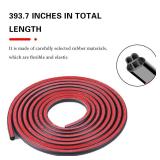 Mandark Car Door Seal Strip, Rubber Double Layer Vehicle Weather Stripping, 32.8ft 5 Hole Soundproof Self Adhesive Automotive Sealing Strip Accessories, Universal for SUV, Truck, RV (Black-1)