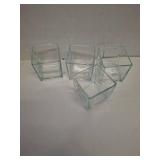 LDHHYH Square Glass Vases, Clear Square Vases for Centerpiece, Cube Flower Vases for Candle Holder Events Wedding Party Home Decoration (4 x 4 inch, 4pcs