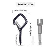 Sexoeie 35 PCS Eye Screw Hooks for Hanging Heavy Duty with Safety Buckle.Metal Ceiling Hooks for Hanging Plants,Cup,Wind Chime,Bird Feeders,Christmas String Lights at Indoor&Outdoor,2.36 Inches Black