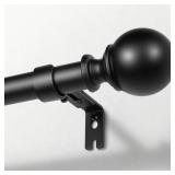 Zeerobee Curtain Rods for Windows 66 to 120, 1 Inch Adjustable Heavy Duty Black Curtain Rod, Outdoor Indoor Room Divider Modern Drapery Pole, 66-120"