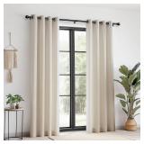 Zeerobee Curtain Rods for Windows 66 to 120, 1 Inch Adjustable Heavy Duty Black Curtain Rod, Outdoor Indoor Room Divider Modern Drapery Pole, 66-120"
