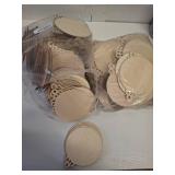 100 Pcs Christmas Unfinished Wooden Snowflake Ornaments Snowflake Hanging Cutouts Blank Wood Slices with Cord Craft Embellishments for Xmas Tree Decorations (Natural Color,4 Inches)