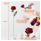 Solivya 12 Pcs Artificial Rose Flowers, Dark Red Silk Roses with Long Stems, Realistic Fake Roses for Wedding Centerpiece Party Home and Office DIY Decor