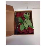 Solivya 12 Pcs Artificial Rose Flowers, Dark Red Silk Roses with Long Stems, Realistic Fake Roses for Wedding Centerpiece Party Home and Office DIY Decor