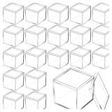 Tuanse 80 Pcs Acrylic Box with Lid Clear Small Acrylic Box Plastic Square Cube with Lid Mini Containers Display 2.2 x 2.2 x 2.2 Inch for Candy Pill Tiny Jewelry Toys Gifts