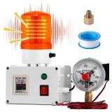 Saladulce High Low Pressure Alarm - 230PSI Air Pressure Warning - 105dB Sound & Flashing Light - 110V
