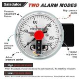 Saladulce High Low Pressure Alarm - 230PSI Air Pressure Warning - 105dB Sound & Flashing Light - 110V