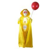 Halloween Animatronics Decorations Outdoor for Holding Candy and Gifts, 37 Inch Life Size with Balloon, Sound-Activated Sensor, Scary Decor for Home Party Indoor Outside Garden Lawn Grave Yard