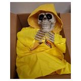 Halloween Animatronics Decorations Outdoor for Holding Candy and Gifts, 37 Inch Life Size with Balloon, Sound-Activated Sensor, Scary Decor for Home Party Indoor Outside Garden Lawn Grave Yard