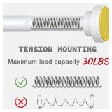 Thestoa Shower Curtain Rod Adjustable 43-92 inch, 1\"Diameter Spring Tension Curtain Rod No Drill, Anti-Rust Non-Slip Shower Rod, White Shower Curtain Rod for Bathroom Tension