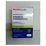 FACTORY SEALED - CVS Health 12HR Maximum Strength Cough and Congestion Relief Extended Release Tablets, 14 ct