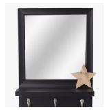 APPEARS NEW - Wall Mirror with Key Hooks and Shelf (8x10")