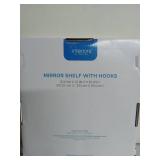 APPEARS NEW - Wall Mirror with Key Hooks and Shelf (8x10")