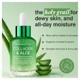 APPEARS NEW - The Beauty Elixir Aloe & Collagen Serum For Face - Dermatologist Tested, Anti-Aging, Ultra Hydrating Aloe Vera Gel For Face - Natural Ingredients, Clean Beauty, Cruelty-Free Korean Skin 