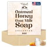 APPEARS NEW - Oatmeal Soap â Natural Oatmeal & Honey Goat Milk Bar â Face & Body Wash for Eczema, Psoriasis, Dry, Itchy, Sensitive Skin Relief â Unscented Soap Great for Kids, Babies â