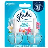 FACTORY SEALED - Glade PlugIns Refills Air Freshener, Scented and Essential Oils for Home and Bathroom, Aqua Waves, 1.34 Fl Oz, 2 Count