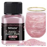 FACTORY SEALED - NiHome Edible Food-Grade Glimmer Powder Glitter Luster Dust Metallic Food Decorating Sprinkle Glimmery Dust for Drink Wine Beverage Cake Candy Dessert Bakery Restaurant Vegan (0.18oz/