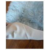 Light Blue Faux Fur Mini Area Rug/Decor