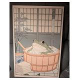 Large Bathhouse Art Prints - Frog and Cat Set - 18x24 in