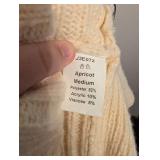 Cream Ribbed Cardigan Sweater - Medium