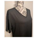 Black V-Neck Ruffle Hem Dress XXL