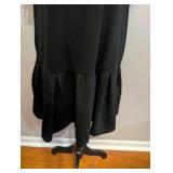 Black V-Neck Ruffle Hem Dress XXL