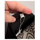 Black V-Neck Ruffle Hem Dress XXL