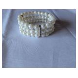 Triple Strand Bracelet with Crystal Spacers