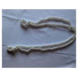 Long Costume Pearl Beaded Necklace