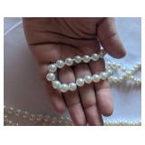 Long Costume Pearl Beaded Necklace
