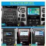 Ford F150 Radio Upgrade 2009-2014: 9 Inch Touchscreen Car Stereo with Wireless CarPlay Android Auto - 4G+64G GPS Navigation Head Unit with Bluetooth WiFi - Retail: $170