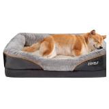 Large Memory Foam Dog Bed, Orthopedic Dog Bed & Sofa with Removable Washable Cover and Squeaker Toy