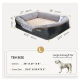 Large Memory Foam Dog Bed, Orthopedic Dog Bed & Sofa with Removable Washable Cover and Squeaker Toy
