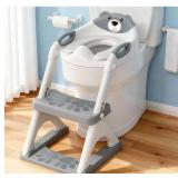 Potty Training Seat, SKYROKU Upgrade Toddler Toilet Seat for Kids, 2in1 Potty Training Toilet, Guard Anti-Slip Pad Step Stool, New Sector-Shape Stabilized Base